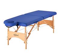 Master Massage 69cm Brady PRO Portable Mobil Massageliegenpaket in Himmelblau/Sky Blue mit Holzfuß und Tragetasche Lettino da Massaggio, Poliuretano, Blu, Holz