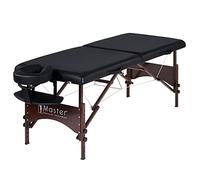Master Massage Argo, lettino portatile per massaggi, 71 cm, con gambe in legno di noce, pieghevole, ultraleggero, nero