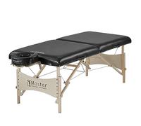 Master Massage Balboa - Lettino portatile per massaggio, 76 cm, con base in legno naturale e custodia per il trasporto, colore: Nero lucido
