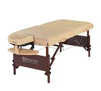 Master Massage Del Ray - Lettino pieghevole per massaggi, 76 cm, in legno e beige