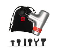 Master Massage General Vibration - Mini pistola massaggiante con 6 livelli di velocità, 6 attacchi per la testa e 3 opzioni di colore, con tasca con coulisse, colore: argento