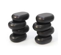 Master Massage Grande set di pietre calde ovulari piatte in basalto - Confezione da 8 pezzi (7,6 x 5,1 x 2,5 cm) per spa professionale e massoterapia, relax