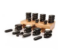 Master Massage Hot Stone - Pietre riscaldanti per massaggi, in scatola di bambù, 40 pezzi