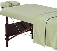 Master Massage Lenzuola in flanella di cotone, set da 3 pezzi, copertura per tavolo, cuscino viso, tovaglia, verde giglio, spa, copertura di ricambio per tavolo da tatuaggio.