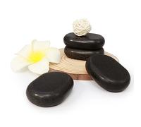 Master Massage Pietra di basalto ovulare media, 6,7 x 4,7 x 1,7 cm, colore: nero