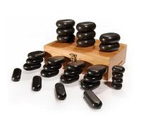 Master Massage - Set di 28 pietre essenziali per massaggio professionale o per la casa, terapia con pietra per sollievo dal dolore, basalto