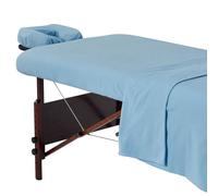 Master Massage Set di 3 rivestimenti in flanella, per lettino da massaggio, salon, cotone, colore: celeste