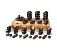 Master Massage Set di 70 pietre calde per massaggio, per un massaggio completo del corpo con pietra lavica nera basaltica vulcanica, marmo bianco, pietra fredda fredda e chakra.