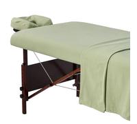 Master Massage Set di biancheria da letto in flanella di cotone, 3 pezzi, per lettino da massaggio, copertura di ricambio per salone di bellezza e spa, include tovaglia, cuscini per il viso e lenzuolo
