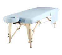 Master Massage Set di lenzuola di flanella, 3 in 1, piatto piatto, federa per il viso, colore: celeste