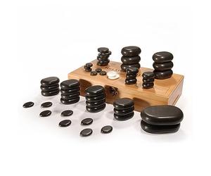 Master Massage Set professionale Hot Stone per massaggio corpo con scatola di bambù, 50 pezzi
