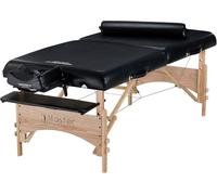 Master Massage Ultrawide Olympic Gibraltar - Tavolo da massaggio portatile, 81 cm, con cuscino e braccioli stile Floria, colore: nero