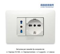 Master MIX Premontato Presa schuko Standard Tedesco/Bipasso, Bianco