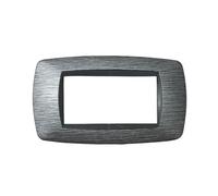 Master Modo Placca Satinato Grigio Compatibili con Supporti Master Modo - CONFEZIONE: 1 pz., Numero Posti: 4 posti