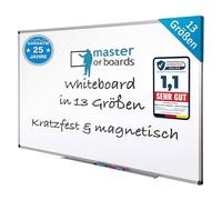 Master of Boards Mob - Lavagna Magnetica Professionale, Smaltata, Bianca, Cornice in Alluminio, per l’Ufficio e per Uso Commerciale e privato, 45 x 30 cm