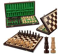 Master of Chess Scacchiera in Legno 50 cm - Fatto a Mano Grandi Set di Scacchi Pieghevoli per Bambini e Adulti - Pezzi degli Scacchi Pesati