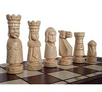 Master of Chess Scacchiera in Legno “CASTLE DELUXE” 50 cm - Fatto a Mano Intarsiato Grandi Set di Scacchi Pieghevoli per Bambini e Adulti