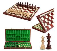 Master of Chess Scacchiera in Legno da Torneo 50 cm - Fatto a Mano Scacchiera Portatile - Grandi Set di Scacchi Pieghevoli per Bambini e Adulti - Con Figure STAUNTON NO.8