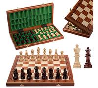 Master of Chess Scacchiera in Legno da Torneo 50 cm - Intarsiato Scacchiera Portatile - Grandi Set di Scacchi Pieghevoli per Bambini e Adulti - Con Figure STAUNTON NO.7