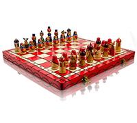 Master of Chess Scacchiera in Legno “MATRYOSHKA ” 42 cm - Pittura a Mano Grandi Scacchiera Portatile - Set di Scacchi Pieghevoli per Bambini e Adulti