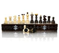 Master of Chess Scacchiera in Legno “PEARL XL” 42 cm - Fatto a Mano Scacchiera Portatile - Grandi Set di Scacchi Pieghevoli per Bambini e Adulti