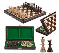 Master of Chess Scacchiera in Legno Set “PEARL” 30 cm - Fatto a Mano Piccoli Scacchiera Portatile - Set di Scacchi Pieghevoli per Bambini e Adulti - Costruzione Solida