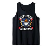 Master of The BBQ Flame Funny Dad Grilling Crest Cookout Canotta