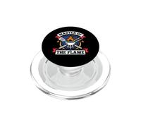Master of the BBQ Flame Funny Dad Grilling Crest Cookout PopSockets PopGrip per MagSafe