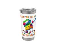 Master Of The Brick-Verse Funny Brick Master Builder Dabbing Bicchiere termico in acciaio inox doppia parete