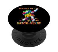 Master Of The Brick-Verse Funny Brick Master Builder Dabbing PopSockets PopGrip Adesivo