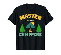 Master of The Campfire Camping Hiking Camper Adventure Maglietta