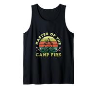 Master Of The Campfire Divertente Campeggio Papà Outdoor Camper Uomini Canotta