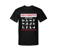 Master Pig Help Wanted Adult Positions Available Funny Graphic Tee Round Neck Unisex Tops Men's 100% Cotton Short-Sleeve T-Shirts S