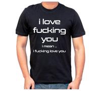 Master Pig I Love Fucking You Funny Slogans Tee Round Neck Unisex Tops Men's 100% Cotton Short-Sleeve T-Shirts S