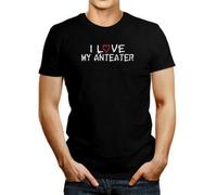 Master Pig I Love My Anteater Stencil Tee Round Neck Unisex Tops Men's 100% Cotton Short-Sleeve T-Shirts L