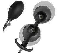 MASTER SERIES Ass Rattler - Spina anale gonfiabile ponderata in silicone per uomini, donne e coppie. 2 palline ponderate all'interno, rimane gonfiato, facile da pompare, valvola a sgancio rapido per