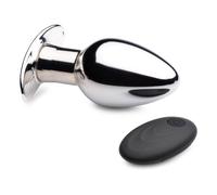 Master Series Chrome Blast 7X Rechargeable Butt Plug with Remote Large