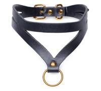 Master Series Collare Con Anello ad O Bondage Baddie - Nero/Oro