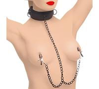 Master Series Collared Temptress Collar with Nipple Clamps