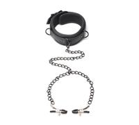 Master Series Collared Temptress Collar with Nipple Clamps