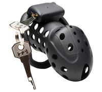 Master Series Lock Down - gabbia ventilata per pene (nera)