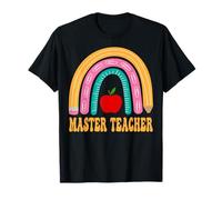 Master Teacher Rainbow Pencil Back To School Apprezzamento Maglietta