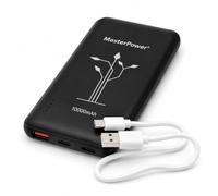 Master U-Power Power Bank 10.000 mAh, batteria esterna portatile con USB-C e USB-A, caricatore portatile con cavo incluso, nero