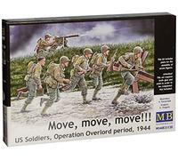 Masterbox Models Move, Move, Move!!! U.S. Soldiers 1944 Operation Overlord Period 7 Figures Set (1/35 Scale) by Master Box Models