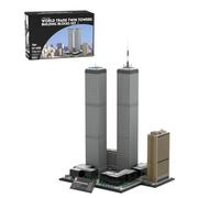 MasterBrickPlay Kit di costruzione architettura 7121 mattoncini da costruzione per la scena stradale, modello MOC Torre gemelle, modulare, giocattolo da costruzione, regalo per adulti