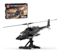 MasterBrickPlay Kit di costruzione per elicottero, Air-Wolf, militare, MOC aereo, 1039 pezzi, tecnica elicottero, mattoncini da costruzione, giocattolo da costruzione, regalo per adulti