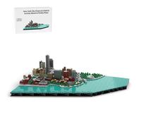 MasterBrickPlay Set di mattoncini per architettura, 1449 morsetti, quarto finanziario di New York City architettura, mattoncini da costruzione, giocattolo modulare, regalo per adulti