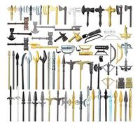MasterBrickPlay Set militare, armatura medievale, personaggio Medieval Ancient Ancient Rome Greek Egypt Weapon Package Accessory Kit Knight Weapons Toy Set (71 pezzi)