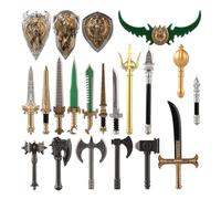 MasterBrickPlay Set militare, armatura medievale, personaggio Medieval Ancient Ancient Rome Greek Egypt Weapon Package Accessory Kit Knight Weapons Toy Set (21 pezzi)