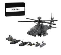 MasterBrickPlay Technical Elicottero AH64E, kit di costruzione per aeroplano MOC, 1205 pezzi, tecnica elicottero, mattoncini da costruzione, giocattolo da costruzione, regalo per adulti